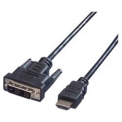 Value DVI / HDMI kabel DVI-D 18+1-polni vtič, HDMI-A vtič 1.5 m črna 11.99.5516 zaščiten, primeren za obojestranski priključek DVI kabel, (20418000) Cene