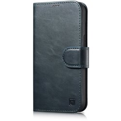 ICARER 2v1 usnjena preklopna torbica za iPhone 14 Pro Anti-RFID Oil Wax Wallet Case modra, (21522192) Cene