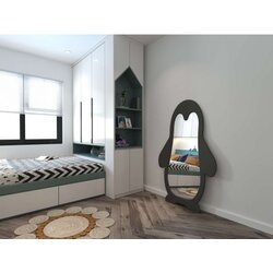 Hanah home Podno ogledalo Penguin, 90 cm x 150 cm, Crno Cijene