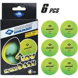 Donic GLOW IN THE DARK 40+ 6/1, loptica za stoni tenis, žuta 608507 Cene