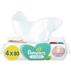 Pampers Otroški robčki Sensitive XXL - 320 kos (4x80 kosov) Cene