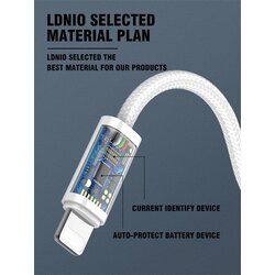 Ldnio Pleteni Kabel za Punjenje i Prijenos Podataka (A-L) 25W 1M za iPhone - Bijeli LS901_L Cijene