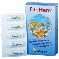 Sinefarm fitohem supozitorije 10 kom Cene