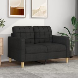 vidaXL Dvosjed od tkanine crni 120 cm Cijene