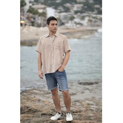 Isla Bonita By Sigris Srajce s kratkimi rokavi Moška Srajca Bež Cene