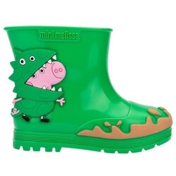 Melissa Škornji MINI Welly + Peppa Pig Boots - Green/Beige Zelena Cene