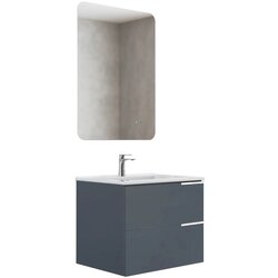 Inter Ceramic kopalniško pohištvo z umivalnikom in ogledalom 60 cm mat siva Cene