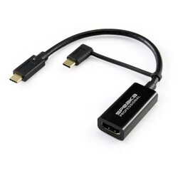 SpeaKa Professional SP-9015340 HDMI adapter cable [1x ženski konektor HDMI - 1x muški konektor USB-C™] crna pletena zašt Cene