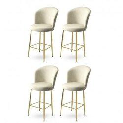 Hanah home set 4 barske stolice fora cream gold Cene