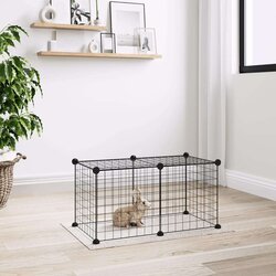 Kavez za kućne ljubimce s 8 panela crni 35 x 35 cm čelični Cijene