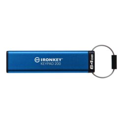 Kingston Technology IronKey Keypad 200 USB izbrisivi memorijski pogon 64 GB USB Tip-A 3.2 Gen 1 (3.1 Gen 1) Plavo Cene