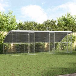 Kućica za pse 3 pcs Srebrno 6 x 2 x 2 m Pocinčani čelik Cene