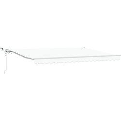 vidaXL Avtomatska retraktibilna tenda z LED bela 450x350 cm, (22150244) Cene