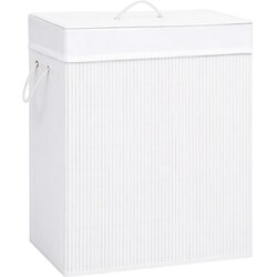 vidaXL Košara za rublje od bambusa bijela 100 L Cijene