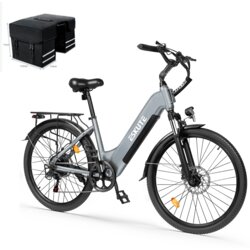 ESKUTE Električno mestno kolo C202, Step-Through 26", 48V 17,5Ah, 7 prestav, sivo, (5000242018) Cene