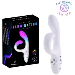Paradise Pleasure Products Paradise Illumination - svjetleći vibrator s klitoralnom ručkom (bijeli) Cene