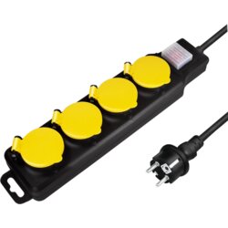 Logilink produžni kabl outdoor 4 mesta, prekidač, 1.5m, IP44, crna Cene