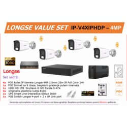 Longse Full Color IP POE SET IP-V4XIPHDP – 4MP + UPS Cene