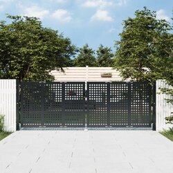vidaXL Vrtna vrata antracitna 300x125 cm jeklo Cene