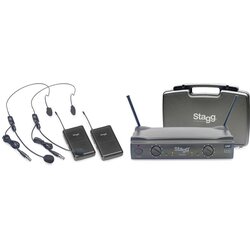 Stagg SUW 50 HH FH EU UHF true diversity wireless headset system with 2 channels Black Cene