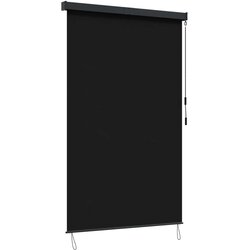 Rolo zavjesa Crna 160 x 250 cm Tkanina i aluminij - Crna 160 x 250 cm Cene