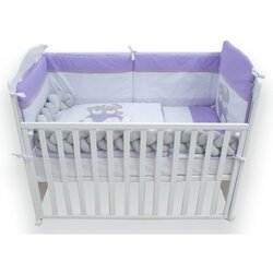 Fim Baby posteljina za krevetac sa ogradicom Meda i Zeka, ljubičasta Cene