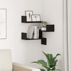 vidaXL kutna polica Crni hrast Konstruirano drvo 40 x 40 x 49.5 cm Cijene