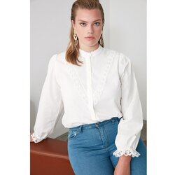 Trendyol Ženska košulja Embroidered plava | bela Cene