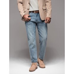Ombre Men's CARROT FIT denim pants with decorative darts - light blue Cijene