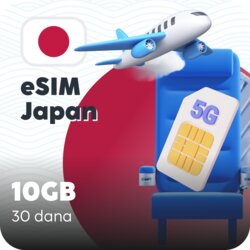 Ananas eSIM Japan eSIM kartica - 10GB prepaid mobilnih podataka za 30 dana Cene