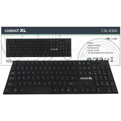 Connect Tastatura sa multimedijalnim tipkama, USB, SLIM, crna boja - CXL-K300, Crna Cene