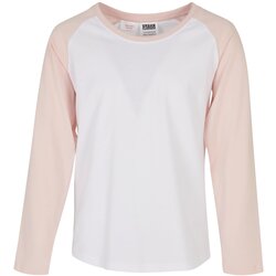 Urban Classics Kids girls contrast raglan longsleeve white/pink Cene