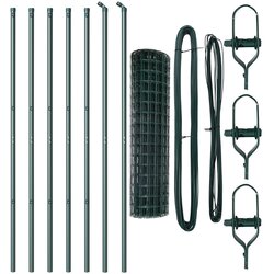 vidaXL Euro Ograda Set od 2 Zelena Metal 10 x 1 m Izdržljiva Cijene