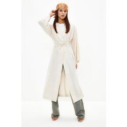 Trendyol Linen Look Woven Kimono & Kaftan with Stone Waist Tie Detail Cene