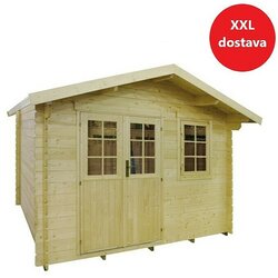 BAUHAUS Drvena vrtna kućica (D x Š: 3,66 x 3,5 m, Debljina stijenke: 28 mm, Natur, Dvostrešni krov) Cene