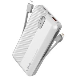 Back up baterija LDNIO PL1013, 10000mAh, 37Wh, 5V, 2.1A, 3u1 kabl bela Cene
