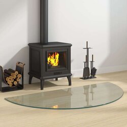 Staklena ploča za kamin polukružna 1200 x 600 mm Cijene