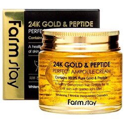Farmstay 24K Gold & Peptide Perfect Ampoule Cream hidratantna krema protiv starenja lica 80 ml Cene