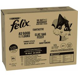 Felix Mega pakiranje "So gut wie es aussieht" 80 x 85 g - Mesni miks (piščanec, govedina, raca, jagnjetina) Cene