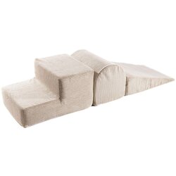 MeowBaby Bež otroško igrišče iz pene 3 ks iz rebrastega žameta višina 30 cm 45x143 cm – Cene