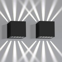 Nettlife 2 kosa LED stenska svetilka Notranja & Zunanja - Črna Zunanja svetilka IP65 Vodotesna Zunanja 3000K Hladno bela Gor Dol 10W, (22136328) Cene