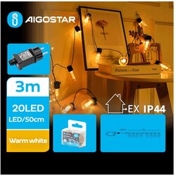 Aigostar LED spoljašnji dekorativni lanac 20xLED/3m IP44 topla bela Cene