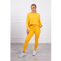 Kesi Set with oversized blouse mustard Cene