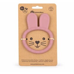 Petite & Mars silikonska grickalica za zube Bunny 0 m+, Dusty Rose Cene