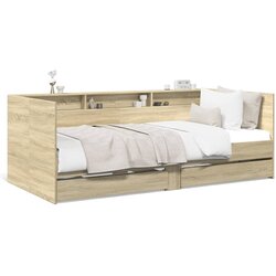 vidaXL Dnevni krevet s ladicama boja hrasta sonome 90 x 200 cm drveni Cijene