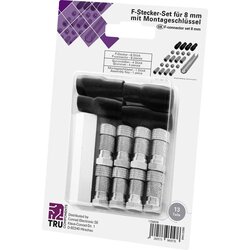 TRU COMPONENTS TC-6936304 F-konektor z zaščitnim tulcem proti pregibanju Priključki: F-vtič Premer kabla: 8 mm 1 set, (20434804) Cene