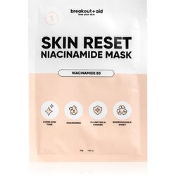 breakout + aid Skin Reset Niacinamide Mask maska iz platna z niacinamidom 34 g Cene