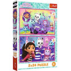 Puzzle 2x24 - Zabava s Gabby - univerzalna Gabbys kućica za lutke Trefl 34433 Cijene