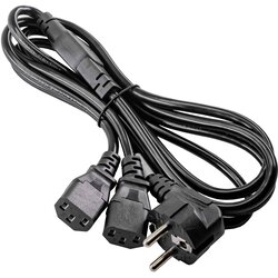 Akyga tok priključni kabel [1x ženski konektor IEC C13\, 10 A - 2x varnostni moški konektor] 1.80 m črna, (20414300) Cene
