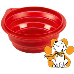 DUVO+ Silicone Travel Bowl 2000ml 22cm, Silikonska Putna Činija Za Pse, Crvena Cene